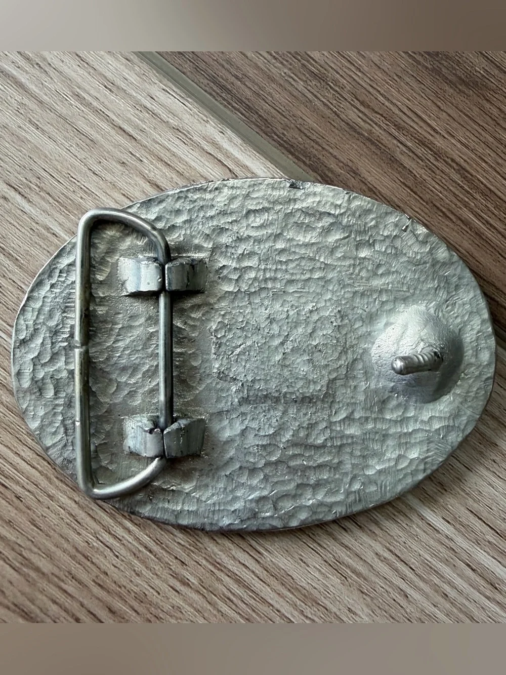Vintage Rockabilly Rebel Southern Confederate Flag Silver Belt Buckle